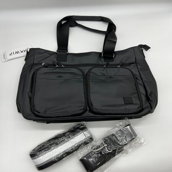 IHKWIP Cargo Catchall Tote with Two Crossbody	Straps Metallic Black - Picture 3 of 10